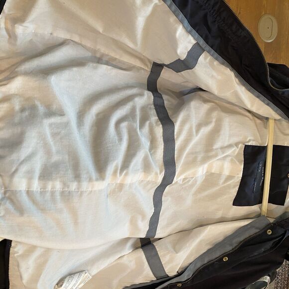 Zara Basic Black Zip Hooded Pockets Cinched Waist Windbreaker Jacket Size M - Picture 11 of 13